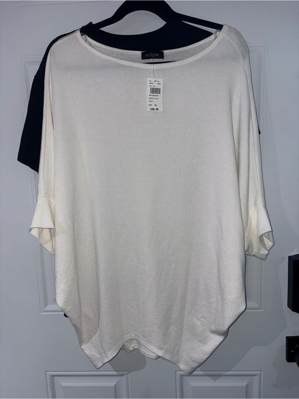 Eclipse Cream Oversized Boatneck Tunic